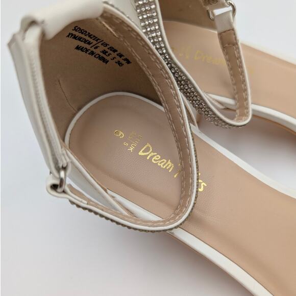 Dream Pairs Girls Ankle Strap Low Heel Sandals Bow Flower Size US6M EU38.5 - Picture 6 of 11